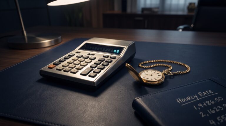 Calculadora y reloj de bolsillo para calcular el precio por hora de un autónomo